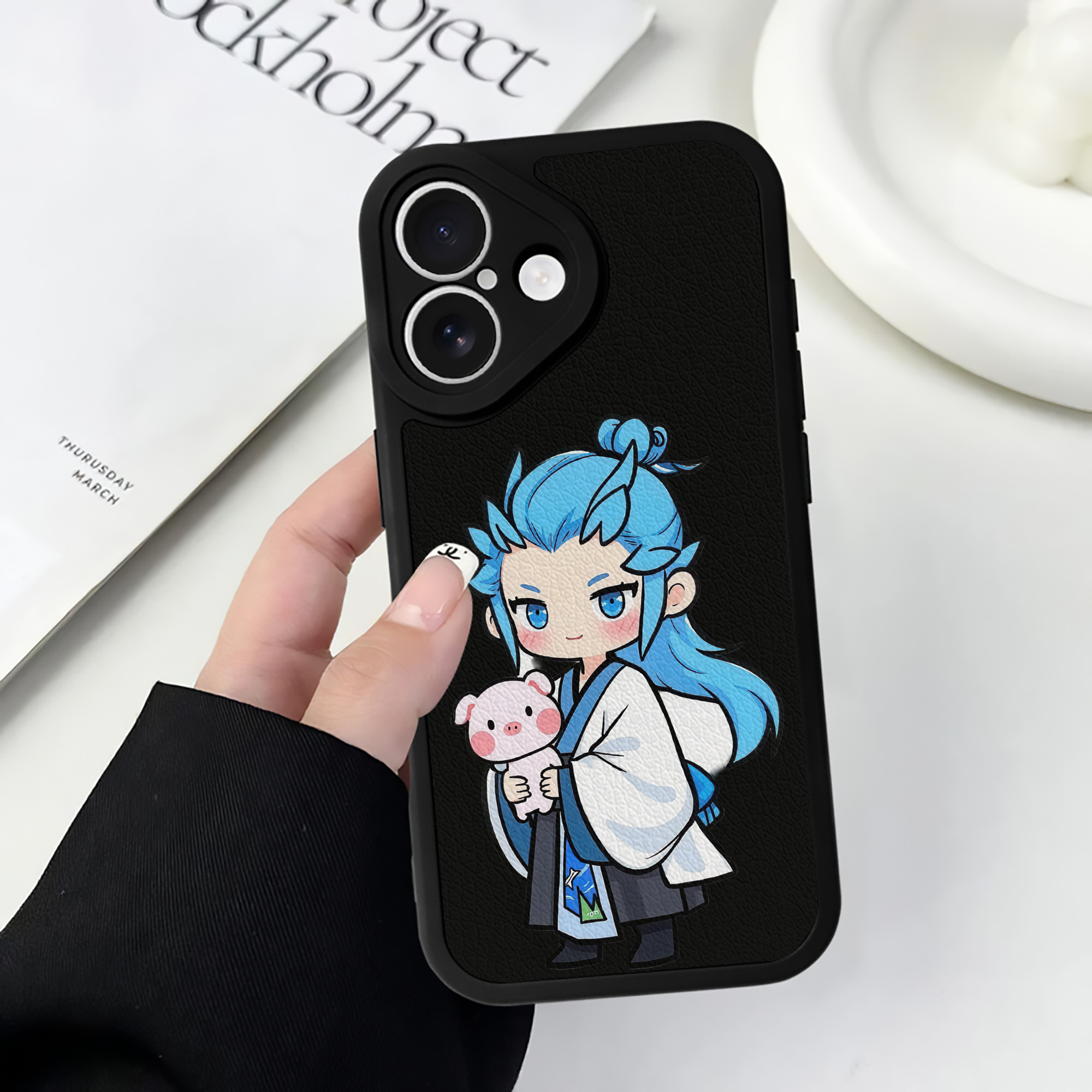 （画像用） Ne Zha 2 ナタ 魔童の大暴れ 【iPhone 16シリーズ対応】シリコンスマホケース（レザー調） 材質：シリコン